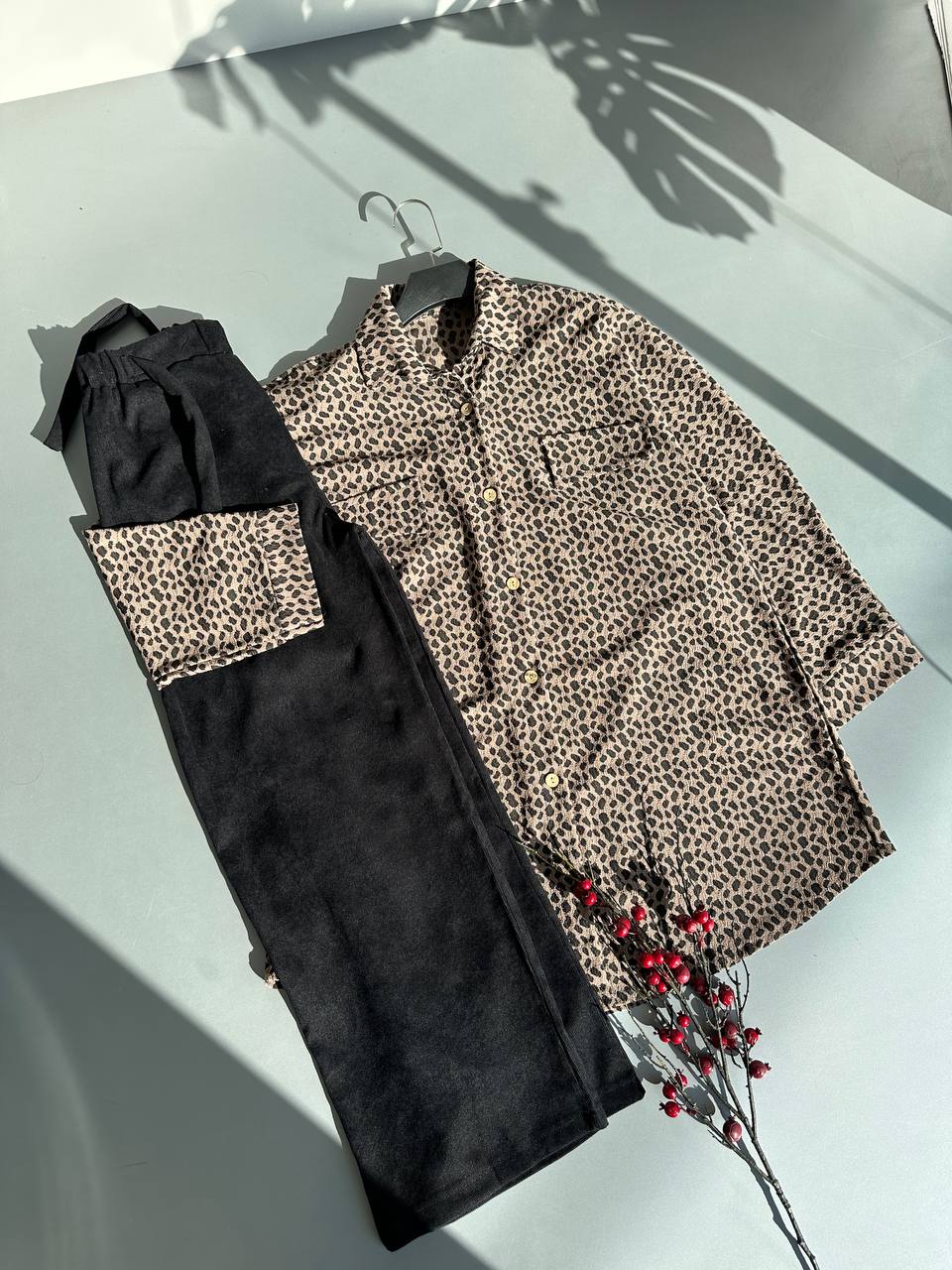 مانتو ژاکارد پلنگی